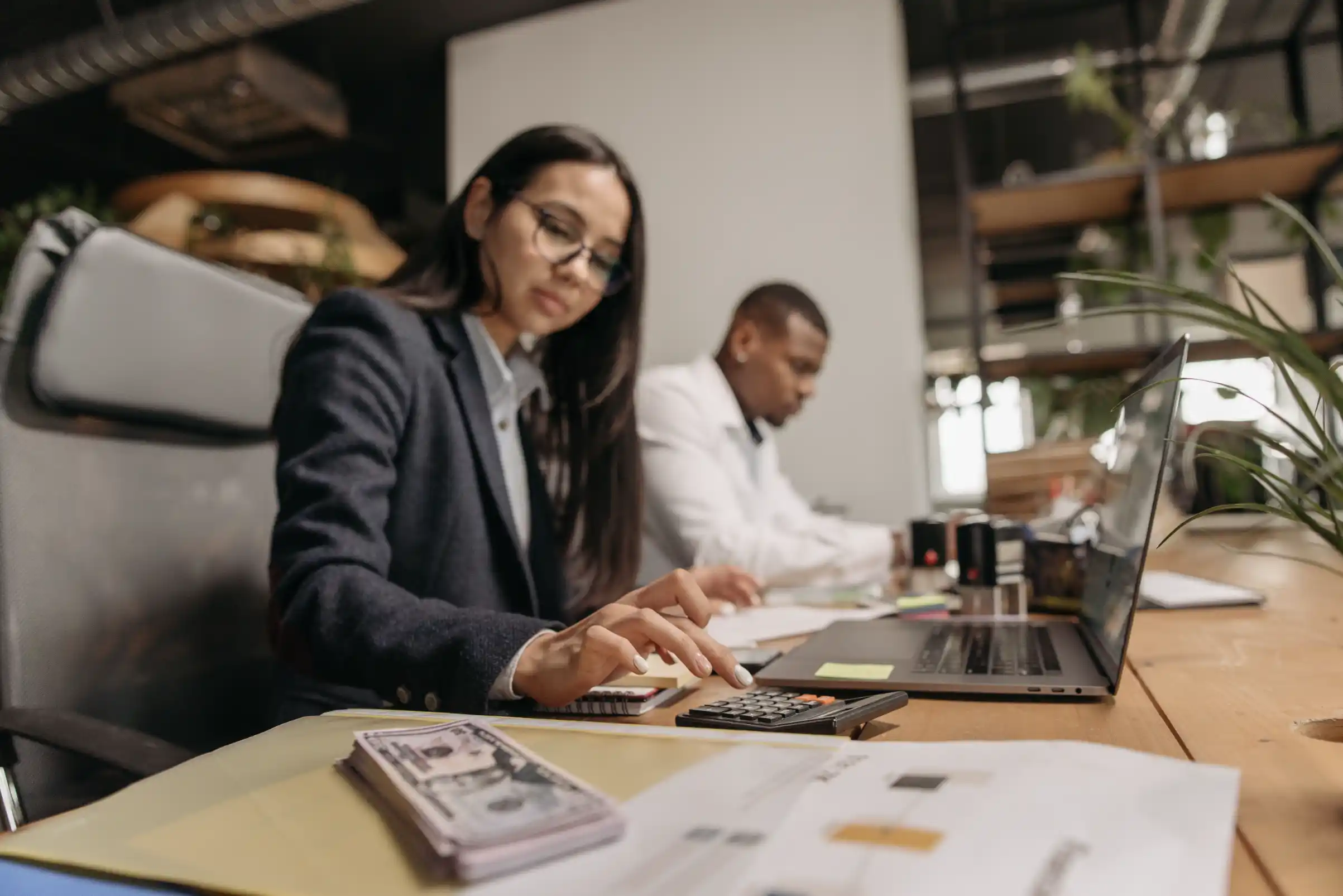 Accountant meeting small business clients